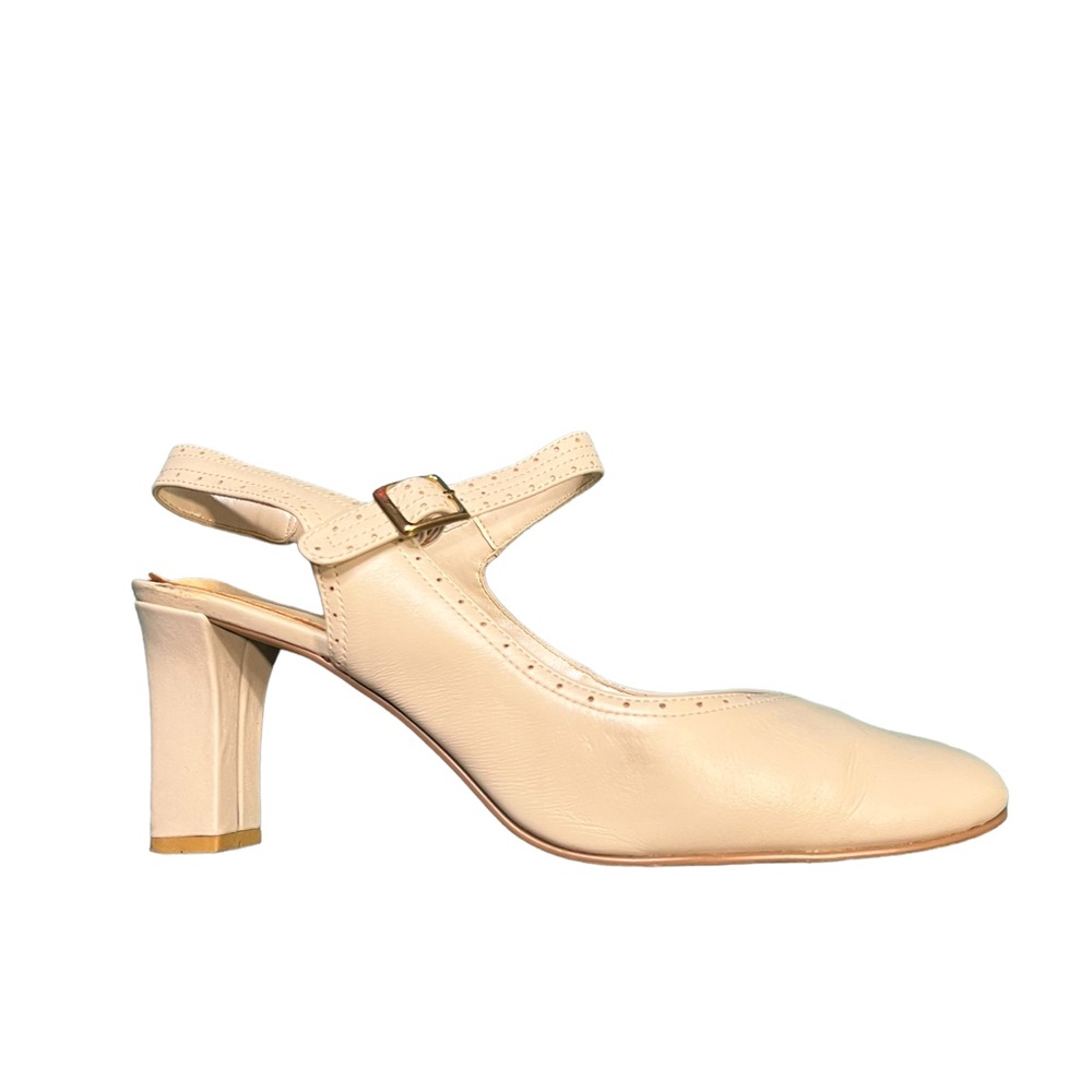 Cream Strappy Kitten Heels
